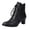 Black, variant on Womens Victorian Ankle Boots Retro Wingtip Low Block Heel Round Toe 70s Dress Short Booties Lace up Festival Costume Footwear