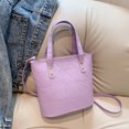 thumbnail image 1 of Bolso de hombro para mujer, Bolso cruzados tipo cubo de moda de piel de vaca de primera capa (púrpura), 1 of 8