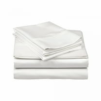AUQ 4 Piece 800 Thread Count White Solid Pattern Egyptian Cotton Sateen Bed Sheets,King Sheets King Size