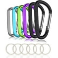 thumbnail image 6 of MEC 6PCS Black Carabiner Caribeaner Clip,3" Large Aluminum D Ring Shape Carabeaner with 6PCS Keyring Keychain Hook…, 6 of 12