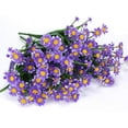 thumbnail image 3 of 444 Bundles Outdoor Artificial Daisies Fake Flowers UV Resistant Shrubs, Faux Plastic Greenery for Indoor Outside Hanging Plants Garden Porch Window Box Home Wedding Farmhouse Decor(Purple), 3 of 7