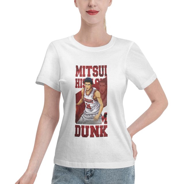 T-Shirt Basique à Manches Courtes pour Femmes Slam Dunk Mitsui Kotobuki