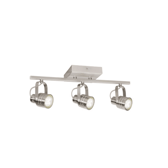 allen   roth Cadigan 17.75-in 3 -Light Satin Nickel dimmable Integrated Modern/contemporary Track Bar