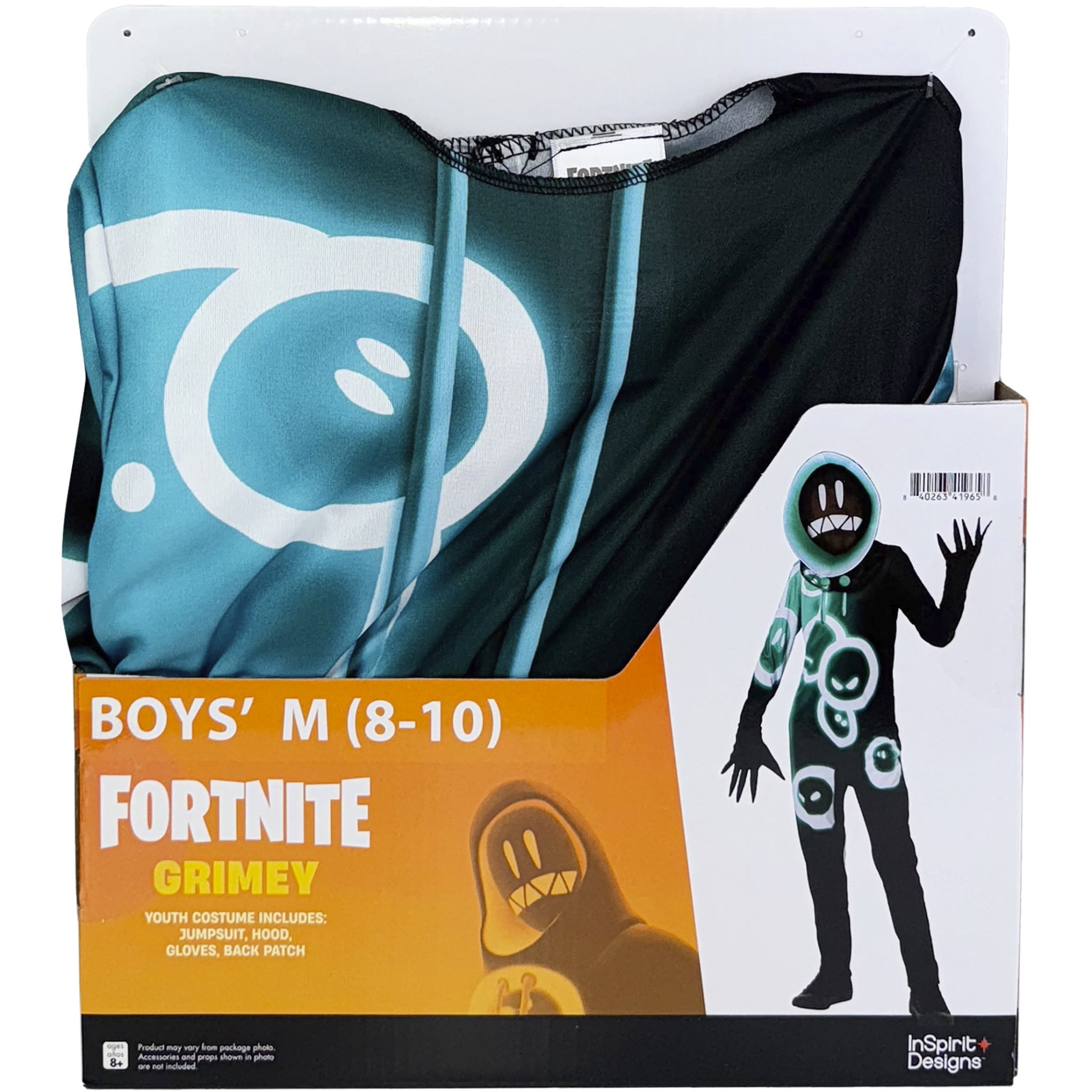 Fortnite Grimey Halloween Costume for Children, 4-Piece, Boys' Size M (8), by InSpirit Designs