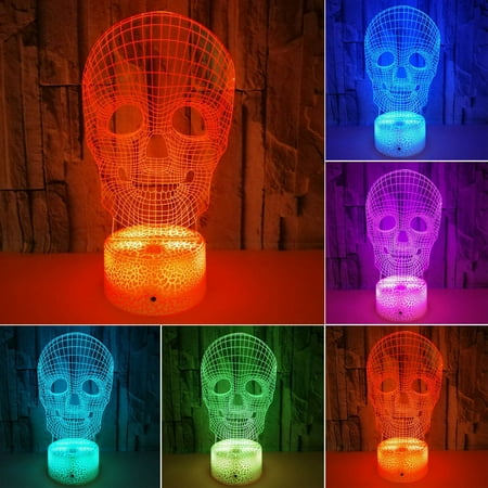 

NIUREDLTD Skulles Head 3D Night Light Novel And Unique Gift Lamp Creative Desk Lamp Bedside Lamp Led 3D Night Light