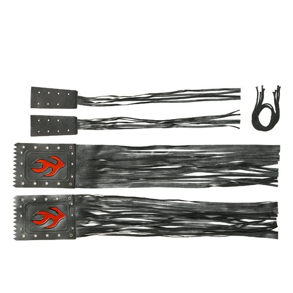 Motorcycle PU Leather Handlebar Brake Clutch Lever Tassels Fringe Cover Decors