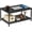 Black, variant on Industrial Coffee Table with Storage Shelf for Living Room, Wood Look Accent Furniture with Vintage Wooden Board Stable Metal Frame Cocktail Table 2-Tier Tea Table, Rustic Brown