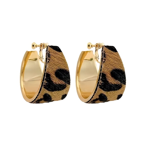 Fashion Forward Geometric Leopard Circles Earrings Artistic Geometric Ear Accessories Everyday Wear Jewelry