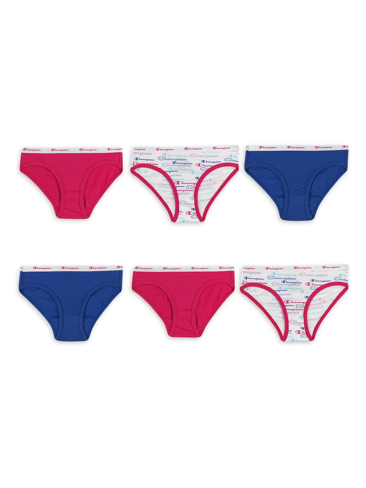 Champion Champion Girls 6 Pack Hipster Panties Sizes 4 16