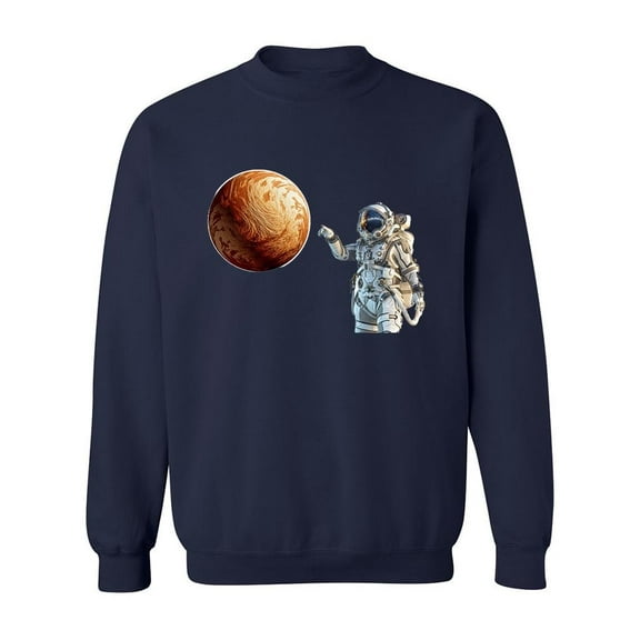 Astronaut And Planet. Sweatshirt Men -Image by Shutterstock, Male Large