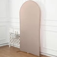 thumbnail image 5 of BalsaCircle 7 ft Nude Fitted Matte Spandex Round Top Wedding Arch Backdrop Stand Cover Party Events Decorations, 5 of 8