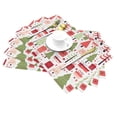 thumbnail image 2 of LNWH Christmas Tree Gift Doodle Pattern Placemats, 6 PCS Heat Resistant Washable PVC Table Mats, 18"x12", 2 of 6