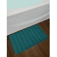 thumbnail image 2 of Tropical Bath Mat, Aqua Color Line Art Exotic Ginkgo Leaves Repeating Pattern, Plush Bathroom Decor Mat with Non Slip Backing, 29.5" X 17.5", Turquoise Dark Teal, by Ambesonne, 2 of 2