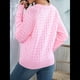 thumbnail image 5 of Suéteres de Punto Casuales para Mujer, Jerseys de Larga con Cuello Redondo Rosa M, 5 of 10