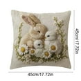 thumbnail image 3 of HuiXinOu Easter Pillowcase 17.71 Inch Plush Horse Embroidered Decorative Pillow Cover for Sofa Bedroom Living Room Home Decor, 3 of 6