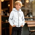 thumbnail image 4 of LIaqionyy Boys Cargo Hoodie Jackets Full Zip Long Sleeve Sweatshirt Activewear Fall Winter Outwear with Pockets, 4 of 8