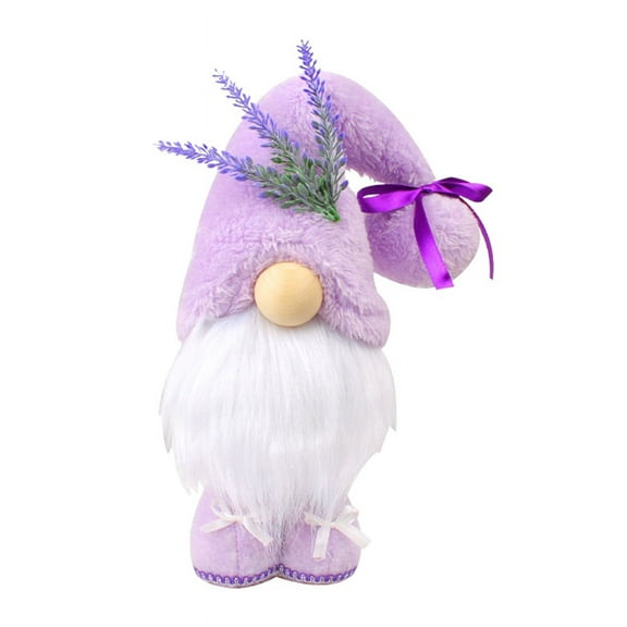 Lavender Swedish Gnomes Decoration for Home Pastel Purple Spring Summer Tiered Tray Plush Decor Nordic Dwarf