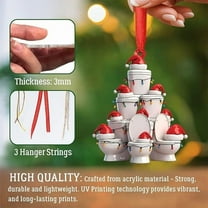 Toilet Bowl Christmas Tree Ornament, Christmas Throne Toilet Ornament for Christmas Tree, Christmas Toilet Ornament with Santa Hat for Humorous Bathroom & Tree Decor, Acrylic Novelty Ornament