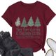 thumbnail image 2 of Camisas Navideñas Para Mujer Tops Con Cuello Redondo Blusa Con Estampado Informal de Manga Corta A La Moda Odeerbi ODB196457, 2 of 4