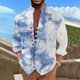 thumbnail image 2 of Men'S Retro Casual Loose Fitting Long Sleeved Printed Shirt Fashion Standing Collar Top 3XL, 2 of 5