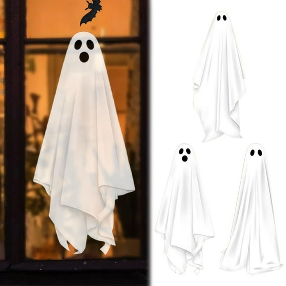 BinKFF Extra Large Halloween Window Clings Ghosts Silhouette Window Decorations for Glass Windows, Halloween Window Stickers Decals for School Home Office Party Supplies