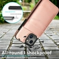 thumbnail image 2 of Jiahe Cover For iPhone 14 6.1 inch,Shockproof Wallet Case with Card Holder,Flip Premium Leather Kickstand Protective Cover,Rosegold, 2 of 6