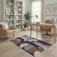 thumbnail image 2 of ODIKA 4'x6' Washable Area Rug Pet Friendly, Non-Shedding Brown Blue Burgundy Geometric Art Design Abstract Shapes with Modern Retro Flair for Bedroom, Reading Nook, 2 of 7