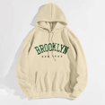 thumbnail image 5 of Beige Hoodies for Women's Long Sleeve New York Letter Printed Hoodie Hoodie Hoodie Fall Tops for Women 2025, 5 of 5