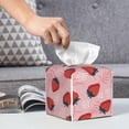 thumbnail image 6 of Kdxio Strawberries Print Tissue Box Cover,Square Decorative PU Leather Facial Paper Case Organizer Holder Dispenser for Bathroom,Night Stands,Desk,Car 5.2''X5.2''X5.2'', 6 of 8