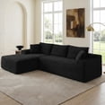thumbnail image 6 of SOULART 105" Cloud Couch, Black Corduroy Sectional Sofa with L-Shape Chaise, Right Facing Design for Living Room Bedroom, 6 of 10