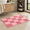 Coral-1'8" x 2'8" (Rectangular), variant on Luxuryfiber Checkered Bath Mats Beige And White Checkerboard Bathroom Rug Retro Boho Farmhouse Aesthetic Decor For Tub Sink Showe