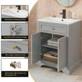 thumbnail image 3 of Eclife 24" Vintage Gray Bathroom Vanity Set with Ceramic Sink Top, Faucet, Drain, 3 of 9