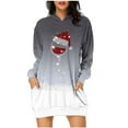thumbnail image 1 of Pisexur Robes de Noël pour Femmes Mode Imprimé Flocon de Neige Sweat à Capuche Robe Décontractée Manches Longues Robes d'Automne Robe de Fête Mini Robe avec Poches, 1 of 2