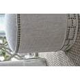 thumbnail image 3 of Fully Upholstered Round Ottoman, Bisque Cream, 3 of 3