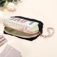 thumbnail image 3 of Bolsas de maquillaje LOVE de rayas verticales portátiles para mujeres de Unique Bargains, 1 pieza, para viajes y vacaciones, de felpa negra, 3 of 3