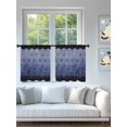 thumbnail image 4 of Sheer Curtains 45 Inch Length 2 Panels Set for Kitchen, Blue Geometric Semi Sheer Curtains for Windows, Ombre Modern Abstract Art Voile Window Treatments Rod Pocket Curtain, 4 of 7