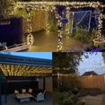 thumbnail image 3 of GHODEC 2Pack Solar String Lights Outdoor Waterproof, Each 160 LED 52.3Ft Solar Fairy Christmas Twinkle Lights with 8 Modes,Solar Tree Lights for Outdoor Garden Patio Decorations(Warm White), 3 of 9