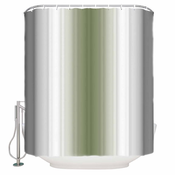 Gray Green Bathroom Shower Curtains with 12 Hooks Polyester Waterproof Shower Curtain for Stalls and Bathtubs Modern Gradient Geometric Decorative Bathroom Privacy Curtain 36x72 Inches