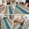 thumbnail image 5 of 5'x8' Area Rugs, Blue Brown Beige Indoor Outdoor Area Rug for Living Room Bedroom, Boho Farmhouse Country Abstract Striped Washable Bathroom Rugs Kitchen Floor Carpet Mats Home Decor Aesthetic, 5 of 8