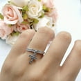 thumbnail image 3 of Dangling Cross Round CZ Wedding Ring 925 Sterling Silver Size 9, 3 of 5