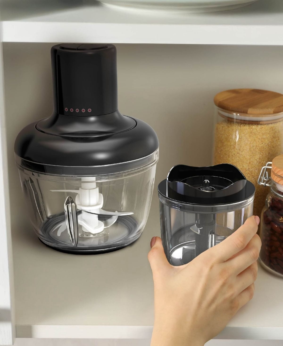 8.5 - Cup Food Processor with Stainless Steel Blades, Black