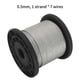 thumbnail image 4 of Cable de acero inoxidable 304 para colgar luces y tender ropa, resistente a la corrosión y al óxido, 0.5mm con estructura 1*7, 100 metros de longitud, incluye 30 abrazaderas de aluminio para fácil, 4 of 6