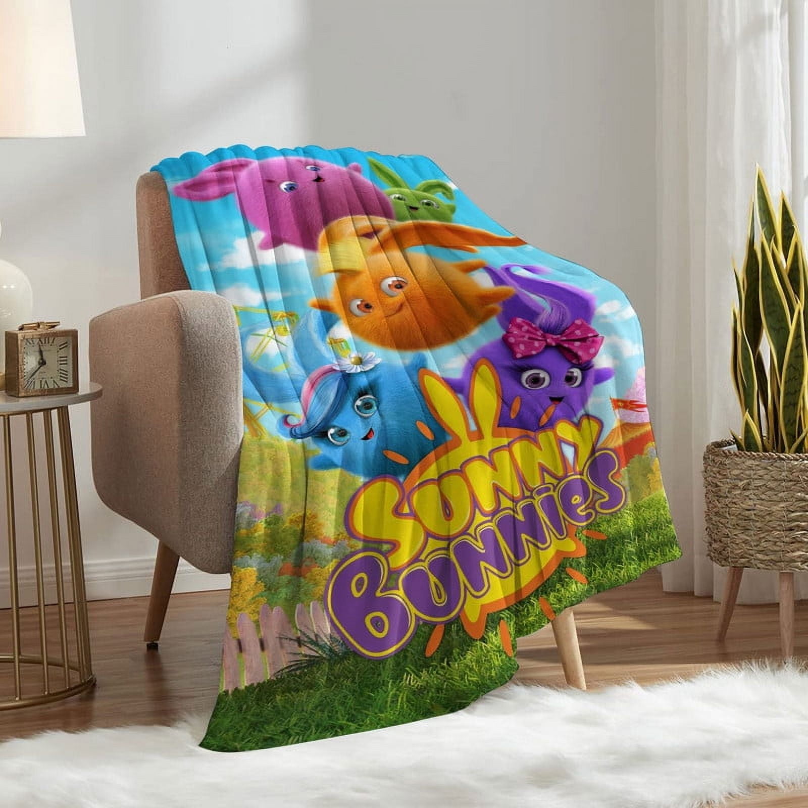 Sunny Bunnies Throw Blanket Gifts for Fans Lover Girls Boys Women Present Hoodie Him Bed 30"x40"