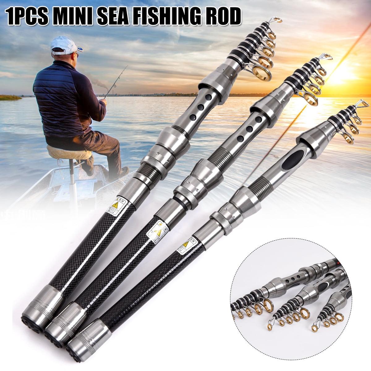 2 Section Carbon Fiber Extra Heavy Telescopic Ceramic Ring Fishing Feeder Rods