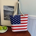thumbnail image 1 of YiJuHui Independence Day Tote Bag Large Capacity Canvas Shopping Bag with Thick Jute Rope Handles for Women Patriotic Beach Picnic Market Reusable Carryall, 1 of 8