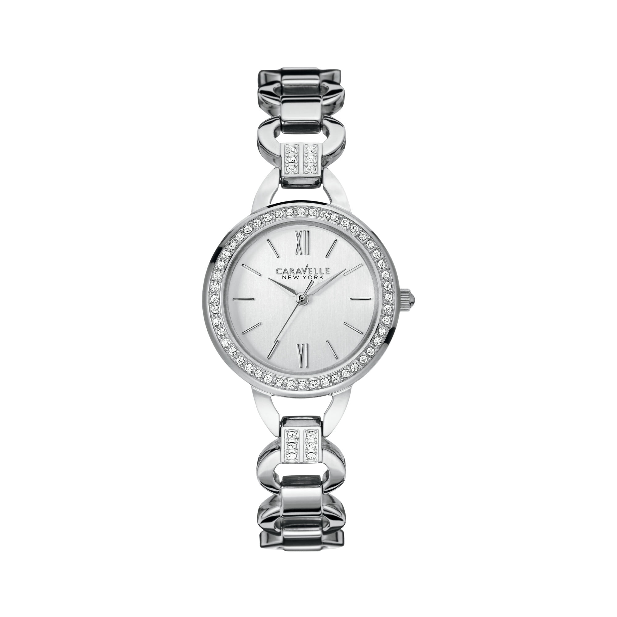 Caravelle Women's Stainless Steel Case and Bracelet White Dial Silver Watch - 43L180