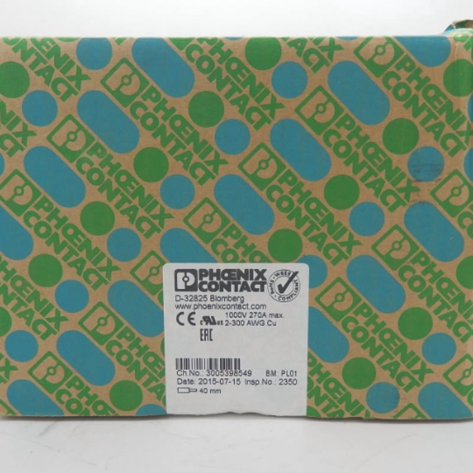 Phoenix Contact High-Current Terminal Block 1000V 270A PTPOWER 150-3L-F 3215033