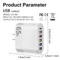 thumbnail image 3 of Cargador de teléfono de 65 W USB tipo C 5 V/3,5 A adaptador de cargador para iPhone (enchufe blanco de EE. UU.), 3 of 6
