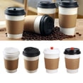 thumbnail image 3 of Vasos de papel calientes Vasos de café de papel grueso Vasos desechables con tapas y fundas para vasos, 3 of 8