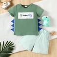 thumbnail image 2 of Tkrady Toddler Outfits for Boys Spring Summer New Cute Cartoon Embroidery Short Sleeve T Shirts Top Elastic Waist Shorts Set, Sizes 0-4 Years, 2 of 7